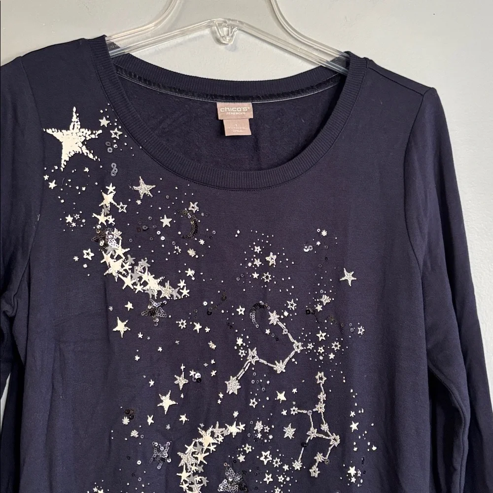 CHICO’S ZENERGY CONSTELLATION PRINT TUNIC TOP - Picture 3 of 7